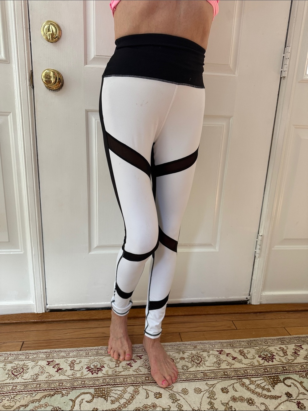 Society, black and white stretch leggings size XS